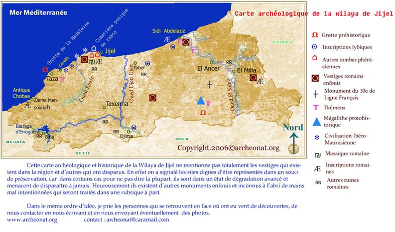 Carte archéologique de la wilaya de Jijel 2009