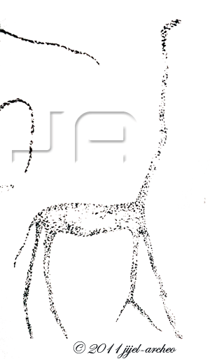Gravure représentant une girafe au Tassili