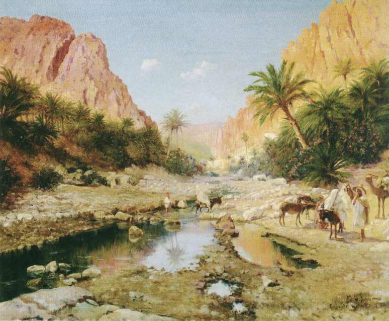 Les gorges d'El Kantara peintes à la fin du XIXe siècle par Marie-Dominique Siciliano. Photo: © Jean Bernard/ Leemage